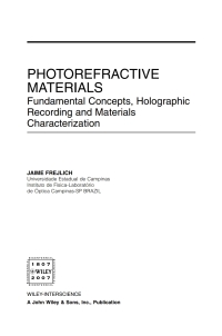 Cover image: Photorefractive Materials 1st edition 9780471748663