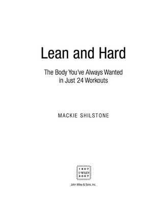 Cover image: Lean and Hard 1st edition 9780470037638