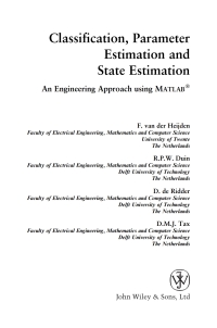 صورة الغلاف: Classification, Parameter Estimation and State Estimation: An Engineering Approach Using MATLAB 1st edition 9780470090138