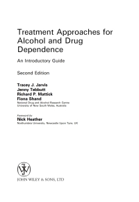 Cover image: Treatment Approaches for Alcohol and Drug Dependence: An Introductory Guide, 2nd Edition 2nd edition 9780470090398