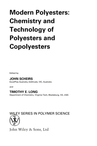 Imagen de portada: Modern Polyesters 1st edition 9780471498568