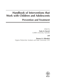 صورة الغلاف: Handbook of Interventions that Work with Children and Adolescents: Prevention and Treatment 1st edition 9780470844533