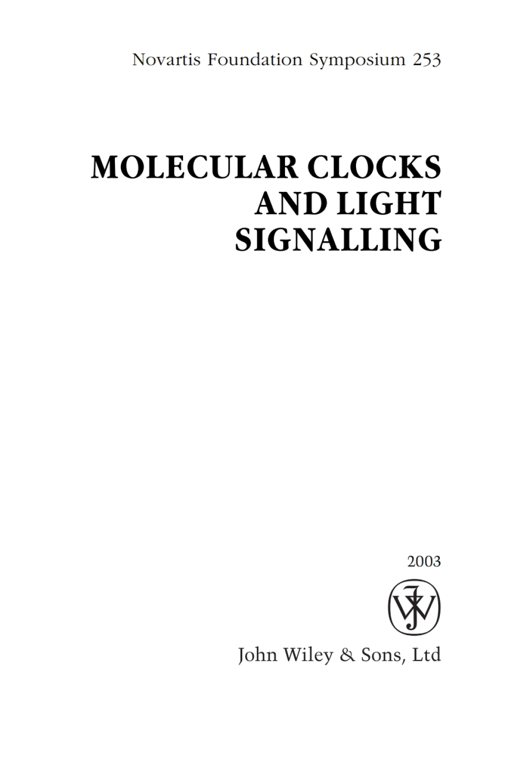 Molecular Clocks and Light Signalling 1st Edition