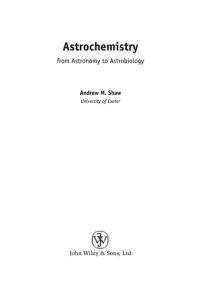 Imagen de portada: Astrochemistry 1st edition 9780470091371