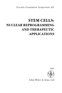 Imagen de portada: Stem Cells 1st edition 9780470091432