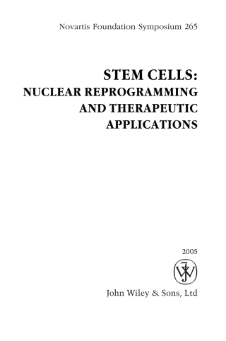 Cover image: Stem Cells 1st edition 9780470091432