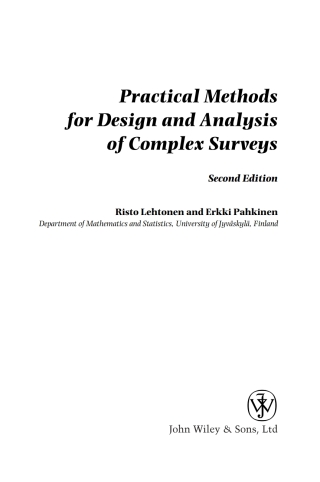 Cover image: Practical Methods for Design and Analysis of Complex Surveys 2nd edition 9780470847695