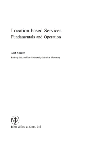 Cover image: Location-Based Services 1st edition 9780470092316