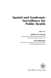 Cover image: Spatial and Syndromic Surveillance for Public Health 1st edition 9780470092484