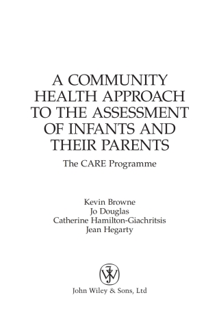 Cover image: A Community Health Approach to the Assessment of Infants and their Parents 1st edition 9780470092514