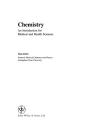 Cover image: Chemistry: An Introduction for Medical and Health Sciences 1st edition 9780470092897