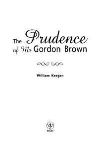 Cover image: The Prudence of Mr. Gordon Brown 1st edition 9780470846971