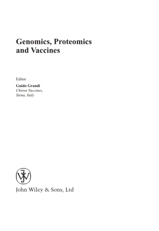Cover image: Genomics, Proteomics and Vaccines 1st edition 9780470856161