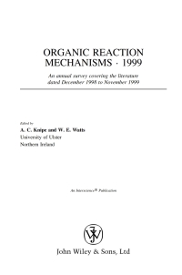 صورة الغلاف: Organic Reaction Mechanisms 1999 1st edition 9780471492337