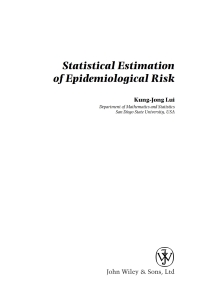 صورة الغلاف: Statistical Estimation of Epidemiological Risk 1st edition 9780470850718