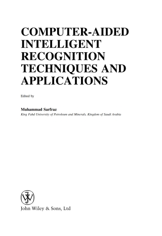 Imagen de portada: Computer-Aided Intelligent Recognition Techniques and Applications 1st edition 9780470094143