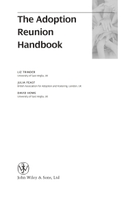 Cover image: The Adoption Reunion Handbook 1st edition 9780470094228