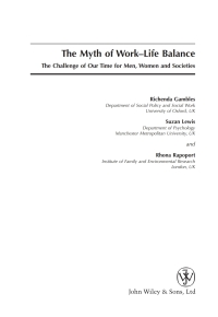 Cover image: The Myth of Work-Life Balance 1st edition 9780470094617