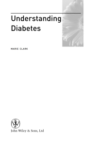 Cover image: Understanding Diabetes 1st edition 9780470850343