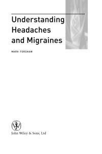 Cover image: Understanding Headaches and Migraines 1st edition 9780470847602