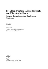 Cover image: Broadband Optical Access Networks and Fiber-to-the-Home 1st edition 9780470094785