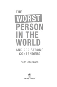 Cover image: The Worst Person In the World 1st edition 9780470173695