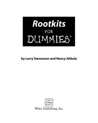 Cover image: Rootkits For Dummies 1st edition 9780471917106