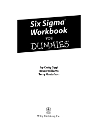 Cover image: Six Sigma Workbook For Dummies 1st edition 9780470045190