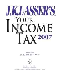 Cover image: J.K. Lasser's Your Income Tax 2007 13th edition 9780471786702