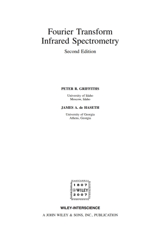 صورة الغلاف: Fourier Transform Infrared Spectrometry 2nd edition 9780471194040