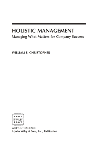 Cover image: Holistic Management 1st edition 9780471740636