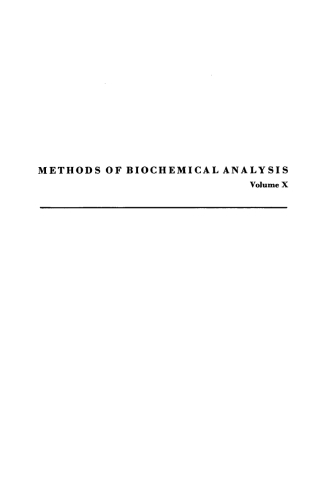 صورة الغلاف: Methods of Biochemical Analysis 1st edition 9780470307236