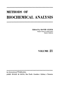 Imagen de portada: Methods of Biochemical Analysis 1st edition 9780471307518