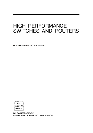 Imagen de portada: High Performance Switches and Routers 1st edition 9780470053676