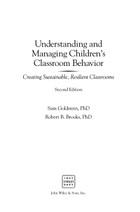 Cover image: Understanding and Managing Children's Classroom Behavior 2nd edition 9780471742128