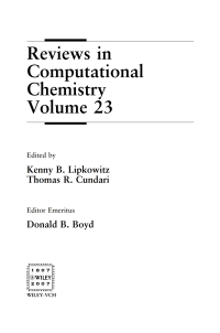 Cover image: Reviews in Computational Chemistry 1st edition 9780470082010