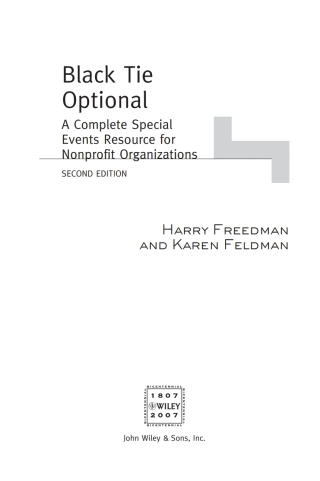 Cover image: Black Tie Optional: A Complete Special Events Resource for Nonprofit Organizations 2nd edition 9780471703334