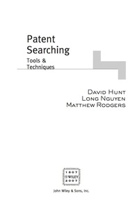 Imagen de portada: Patent Searching: Tools & Techniques 1st edition 9780471783794