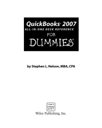 Cover image: QuickBooks 2007 All-in-One Desk Reference For Dummies 3rd edition 9780470085516