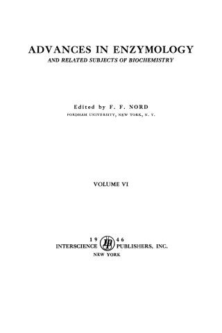 Cover image: Advances in Enzymology and Related Areas of Molecular Biology 11th edition 9780470124925