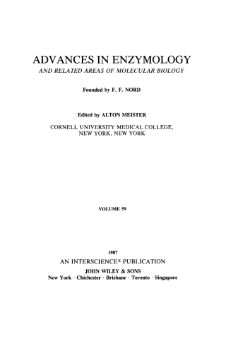 Cover image: Advances in Enzymology and Related Areas of Molecular Biology 1st edition 9780471880127
