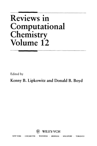 Cover image: Reviews in Computational Chemistry 1st edition 9780471246718