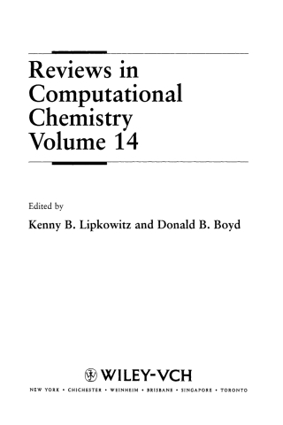 Cover image: Reviews in Computational Chemistry 1st edition 9780471354956