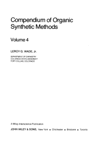 Cover image: Compendium of Organic Synthetic Methods 1st edition 9780471049234