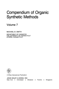 Imagen de portada: Compendium of Organic Synthetic Methods 1st edition 9780471607137