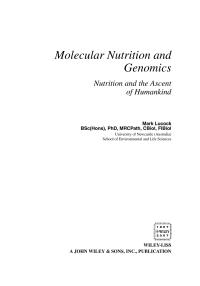 Cover image: Molecular Nutrition and Genomics 1st edition 9780470081594