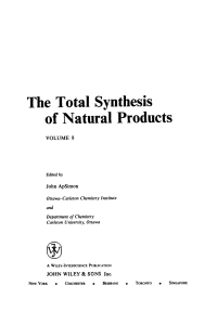 Imagen de portada: The Total Synthesis of Natural Products 1st edition 9780471545071