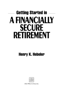 Imagen de portada: Getting Started in A Financially Secure Retirement 1st edition 9780470117781