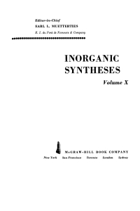 Cover image: Inorganic Syntheses 1st edition 9780470131695
