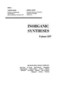 صورة الغلاف: Inorganic Syntheses 1st edition 9780470131749